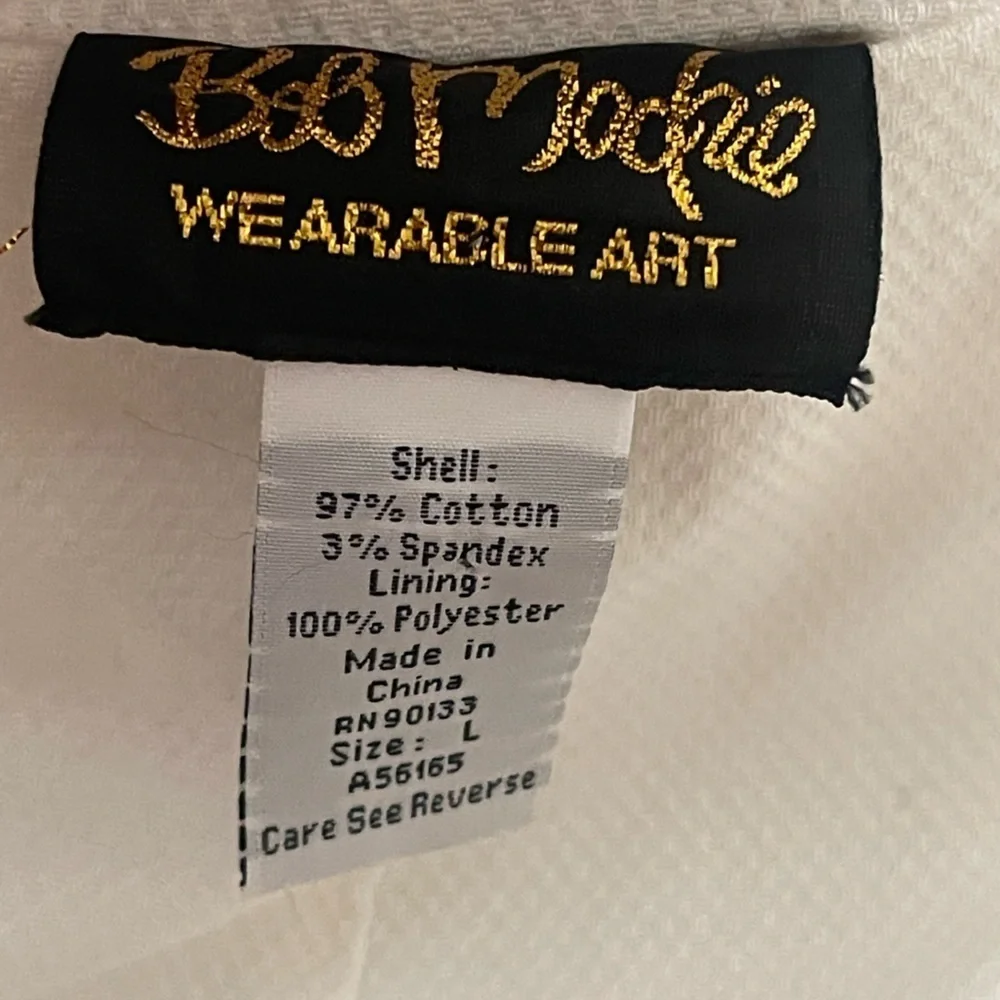 Bob Mackie women’s Wearable Art textures white golf pants. Size large - Picture 8 of 9